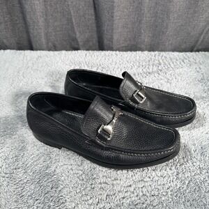 Allen Edmonds Firenze Horse-Bit Loafers Shoes Men's SZ 8D Black Pebbled Leather